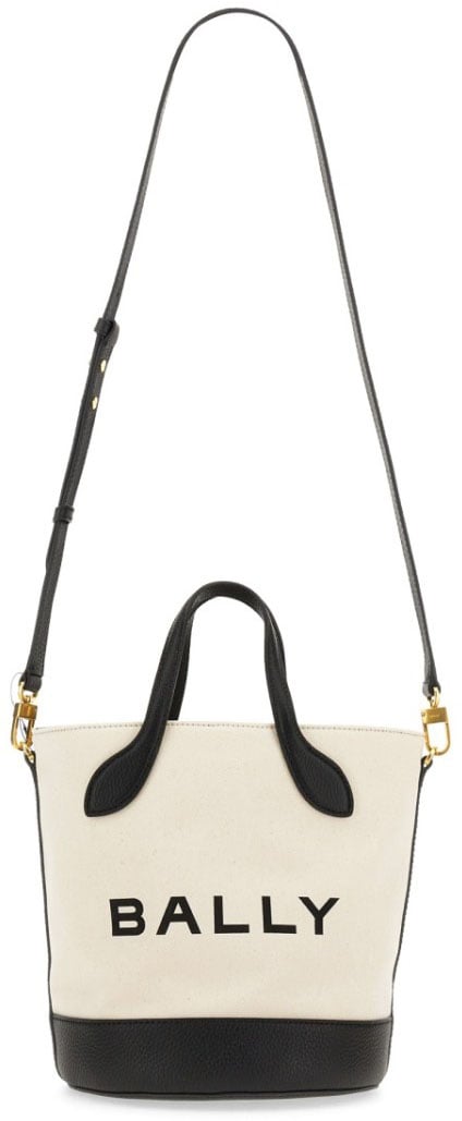 Bally Structured Bucket Bag With Dual Handles And Adjustable Strap Neutraal
