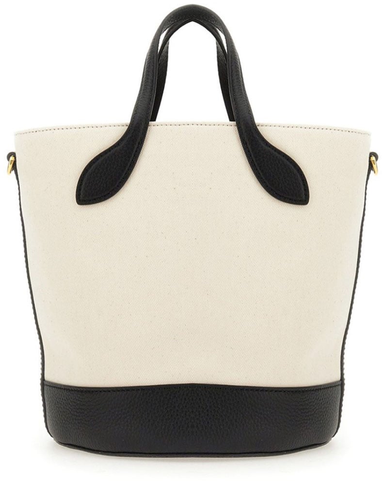 Bally Structured Bucket Bag With Dual Handles And Adjustable Strap Neutraal