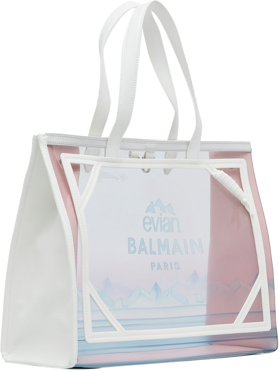 Balmain x Evian PVC B-Army Tote Wit