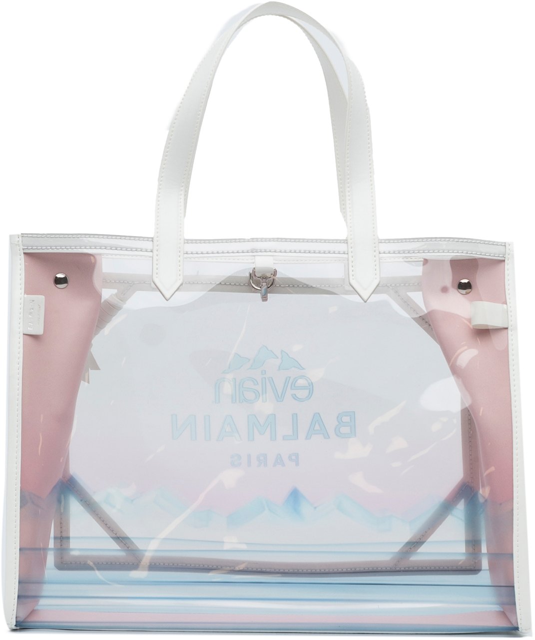 Balmain x Evian PVC B-Army Tote Wit