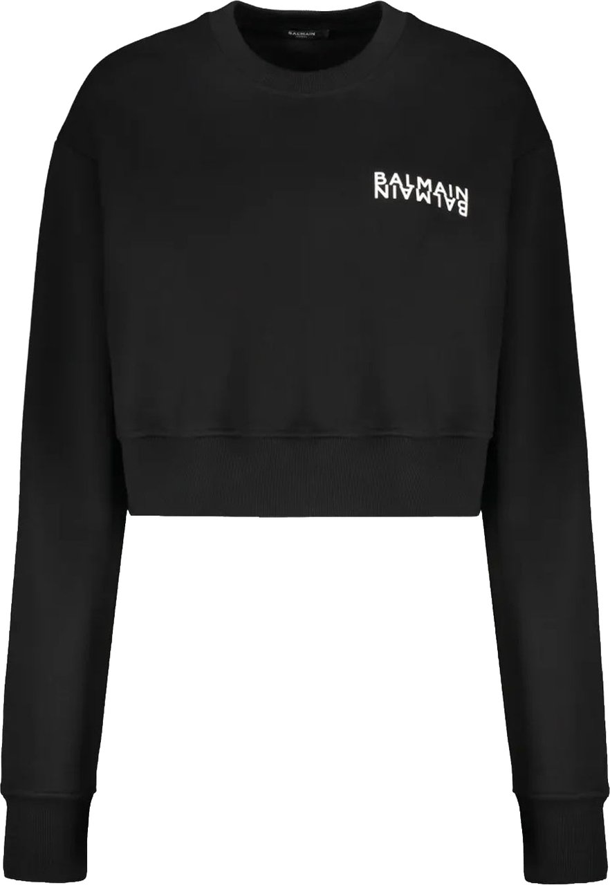 Balmain cropped logo sweatshirt Zwart