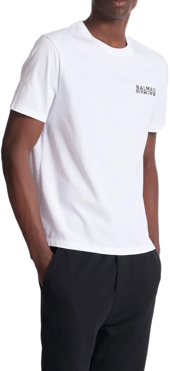 Balmain logo-print T-shirt Wit