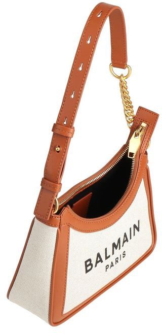 Balmain Balmain Brown Cotton Shoulder Bag Bruin
