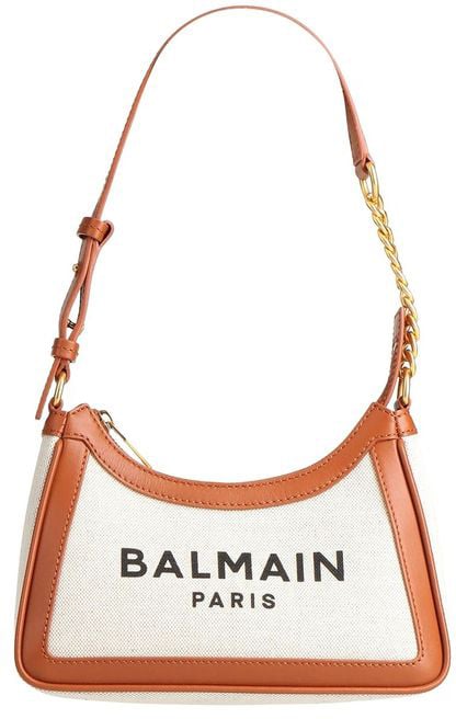 Balmain Balmain Brown Cotton Shoulder Bag Bruin