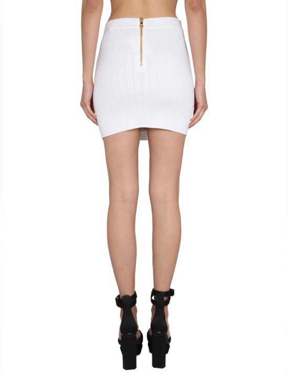 Balmain Stretch Mini Skirt Wit