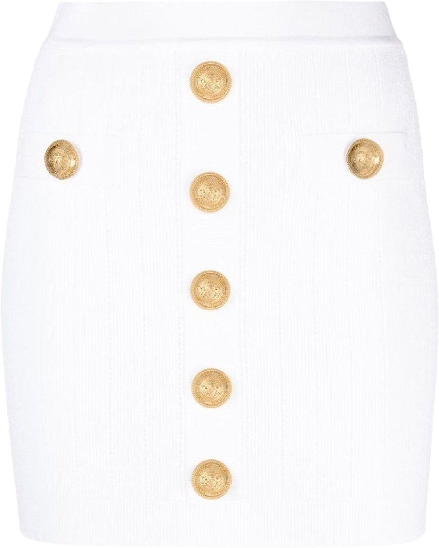 Balmain Stretch Mini Skirt Wit