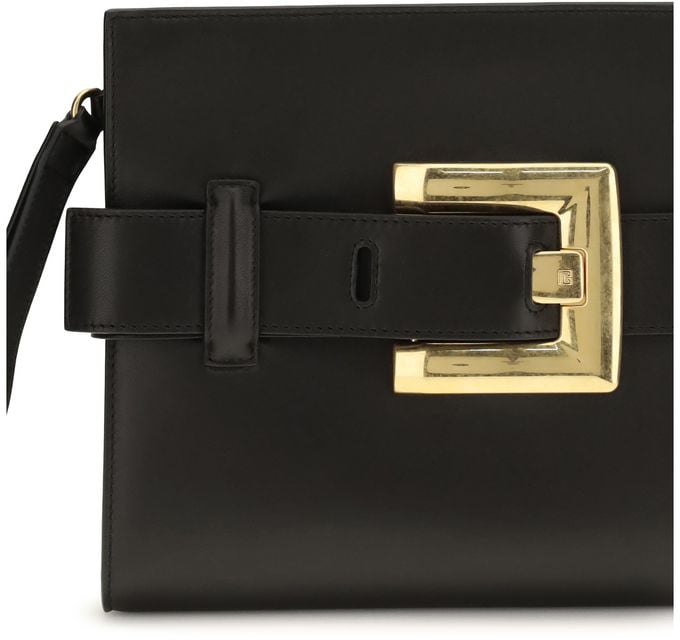 Balmain Black Lamb Ovis Aries Aries Clutch Bag Zwart