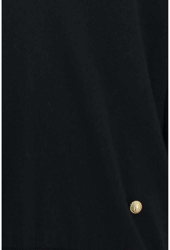 Balmain Black Wool Oves Aries Sweatshirt Zwart