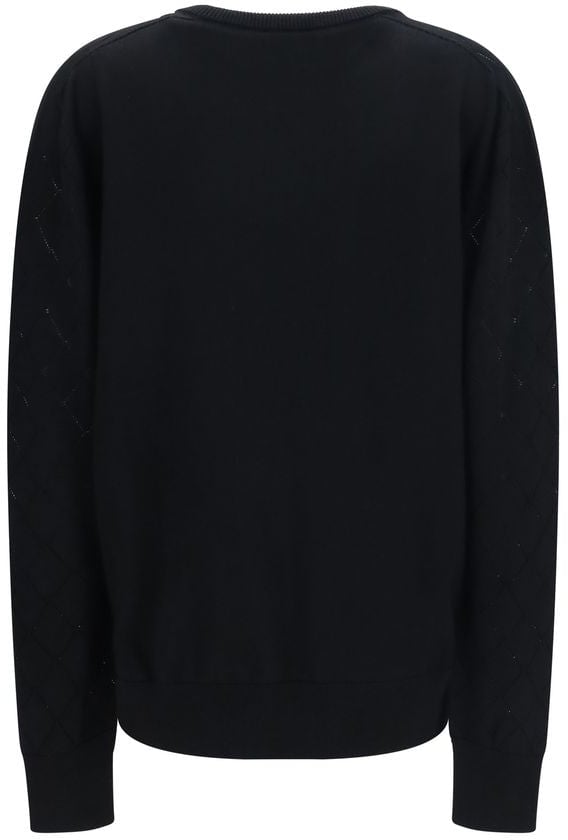 Balmain Black Wool Oves Aries Sweatshirt Zwart