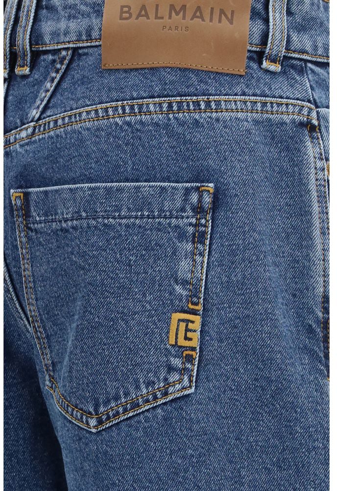 Balmain Blue Cotton Jeans Denim Blauw