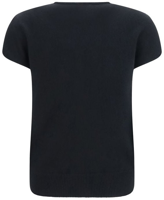 Balmain Black Wool Oves Aries Sleeveles Sweater Zwart