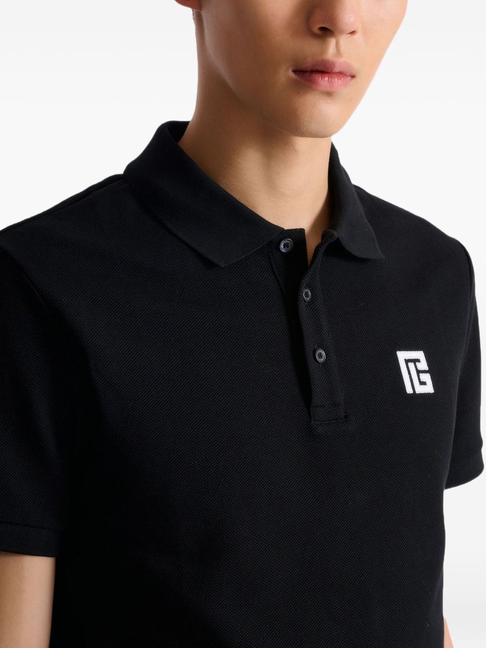 Balmain T-Shirts And Polos Black/White Zwart