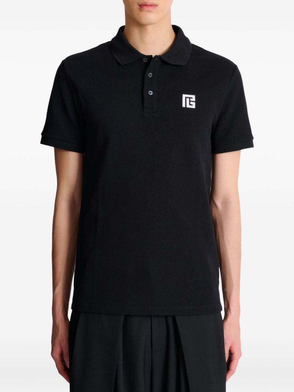 Balmain T-Shirts And Polos Black/White Zwart