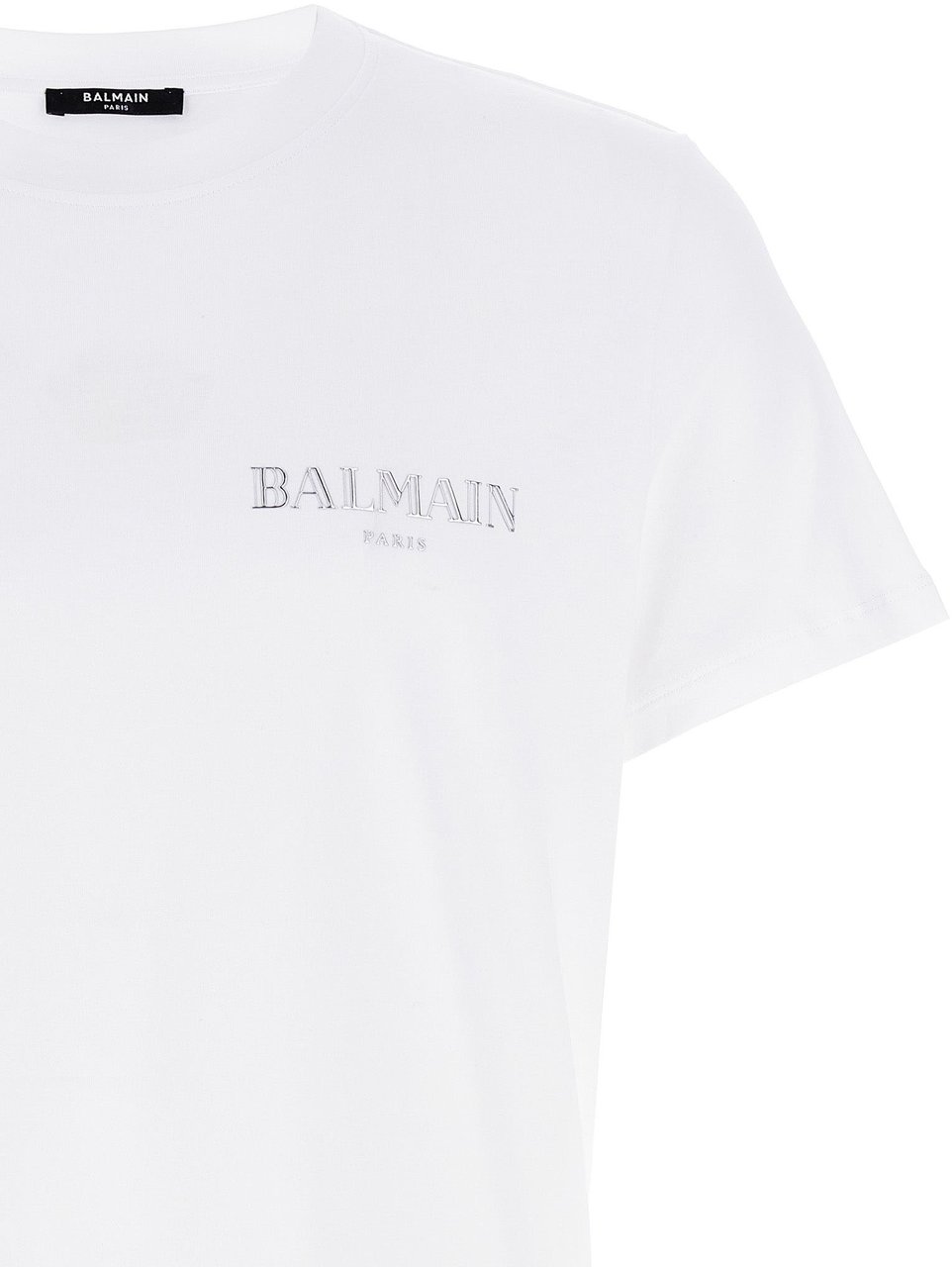 Balmain White Organic Cotton T-Shirt Wit