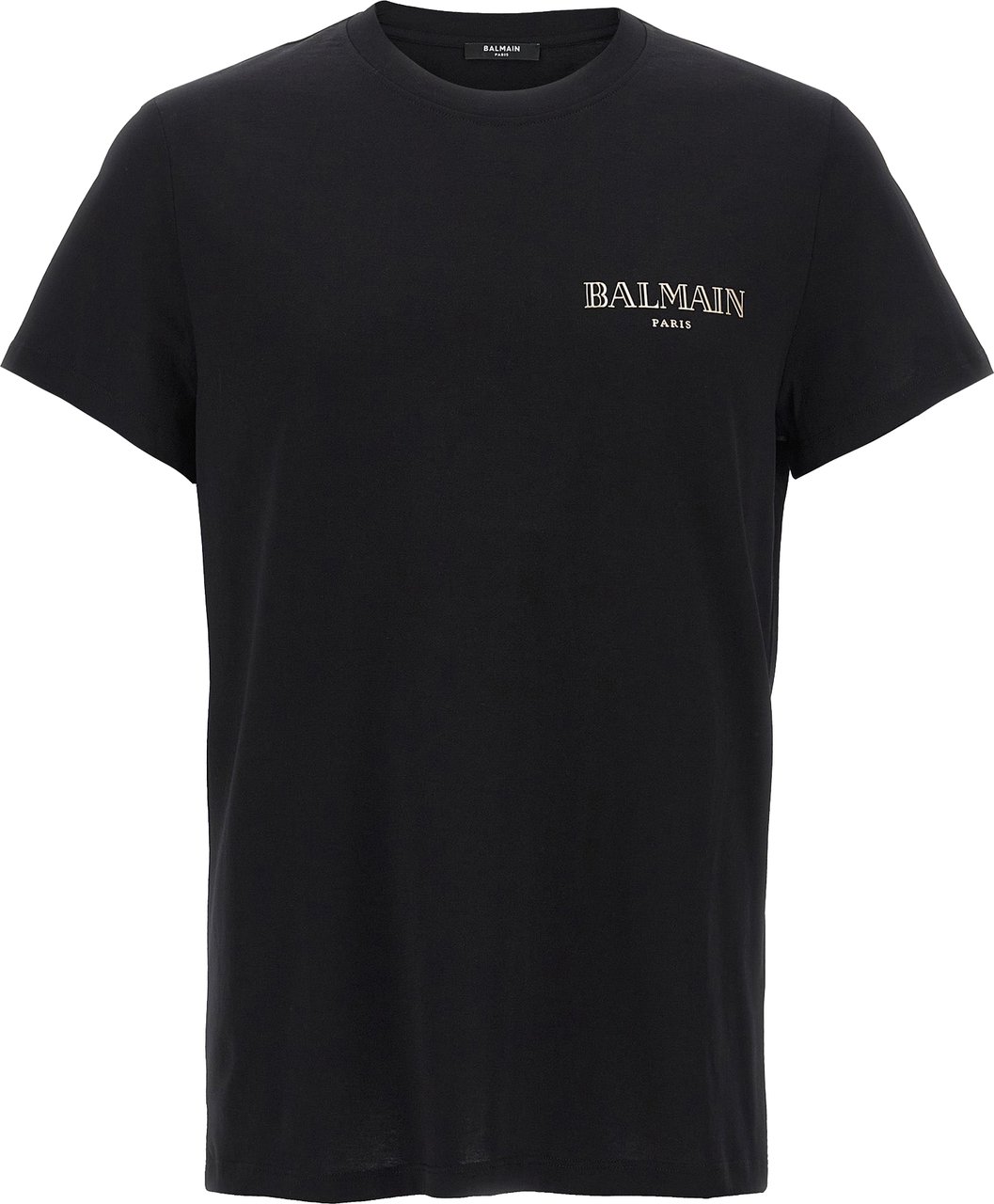 Balmain Black Organic Cotton T-Shirt Zwart