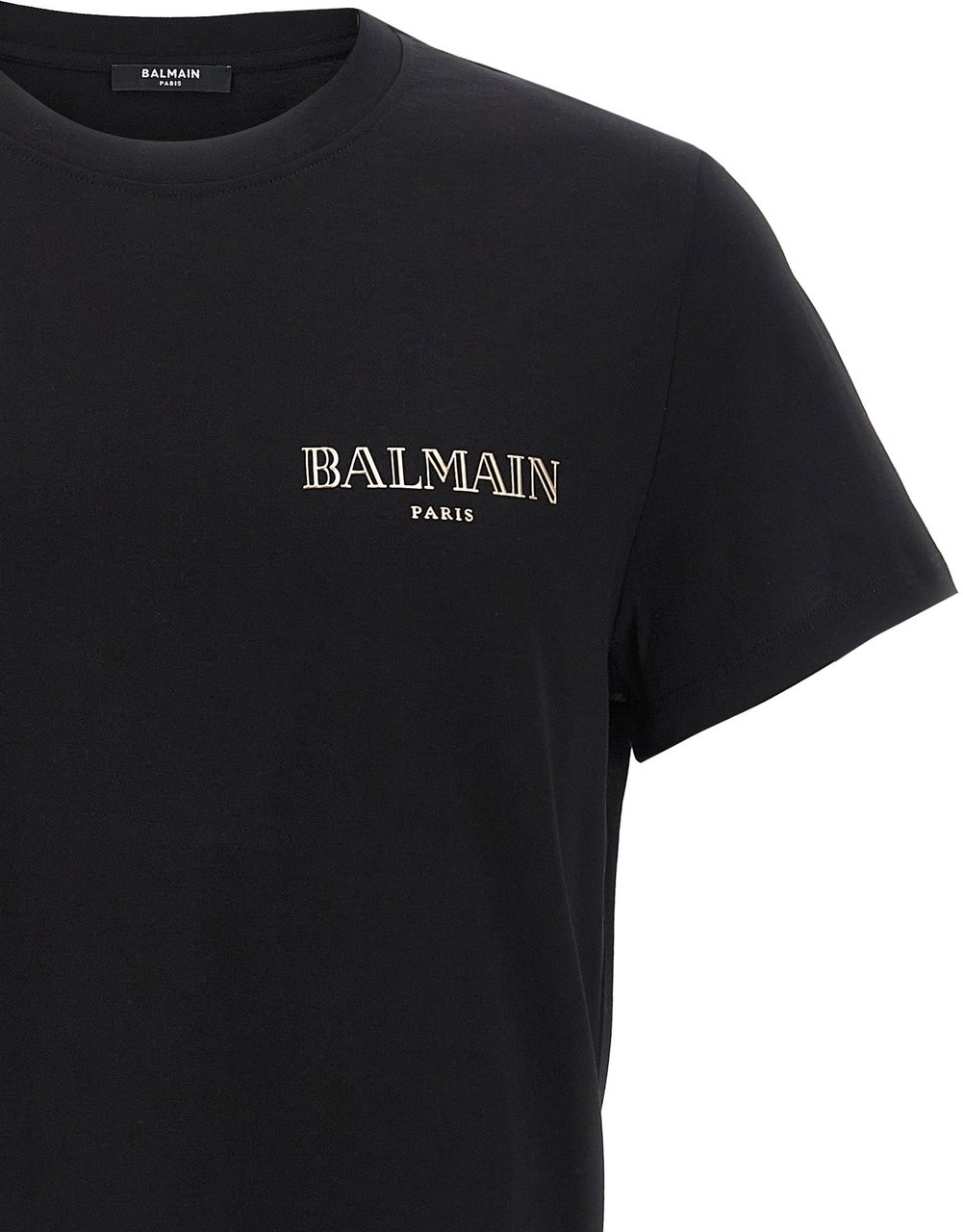 Balmain Black Organic Cotton T-Shirt Zwart