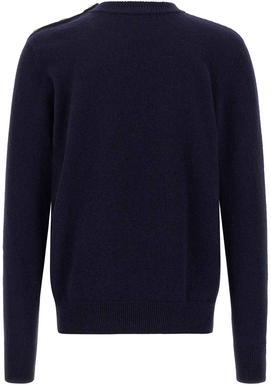 Balmain Blue Cashmere Cardigan Blauw