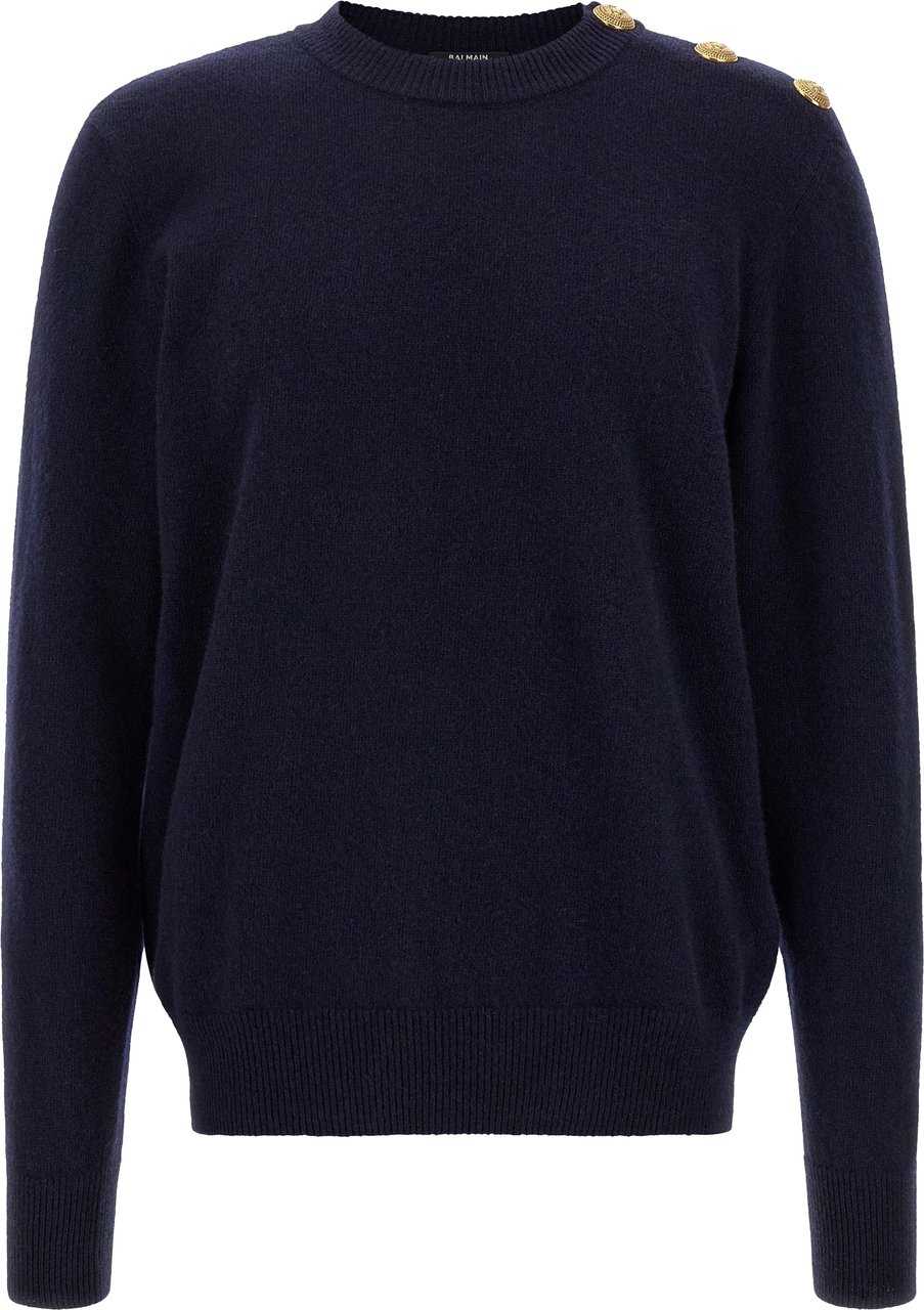 Balmain Blue Cashmere Cardigan Blauw