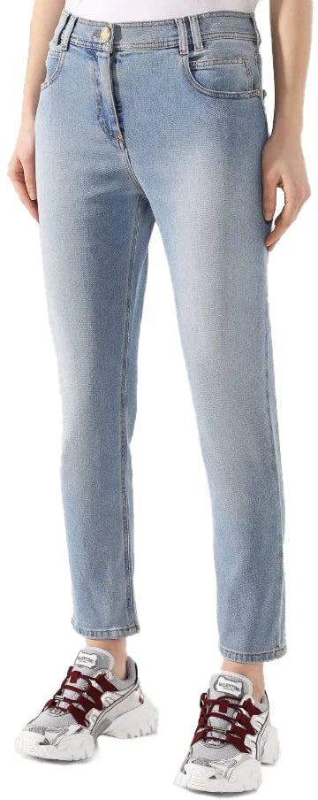Balmain Balmain Jeans Light Blue Woman Dierenprint