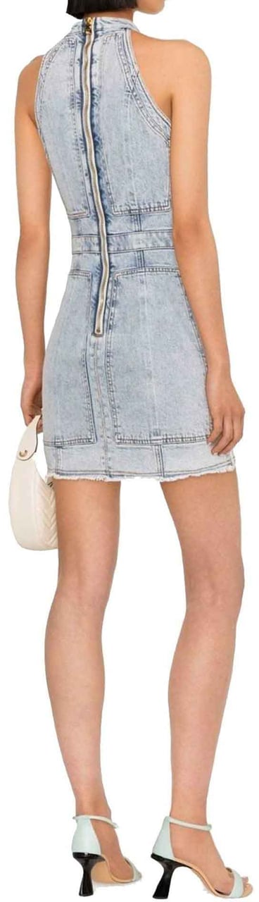 Balmain Denim Mini Dress Blauw