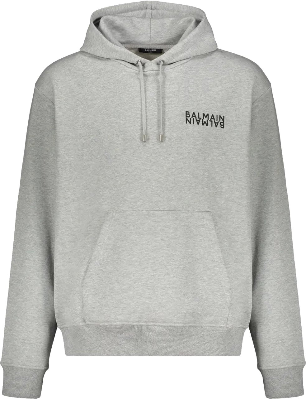 Balmain Logo Motif Hoodie Grijs
