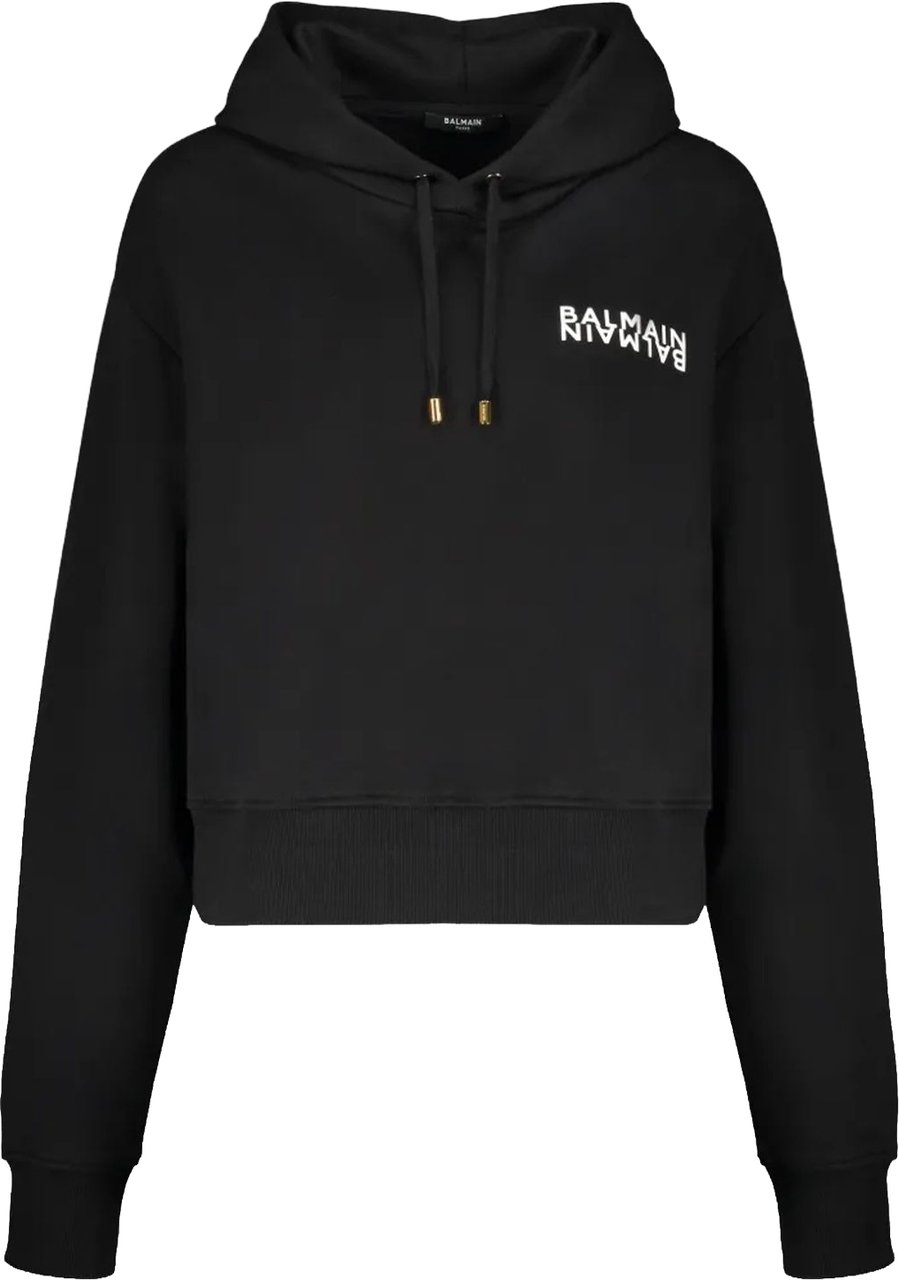 Balmain Logo Hoodie Zwart