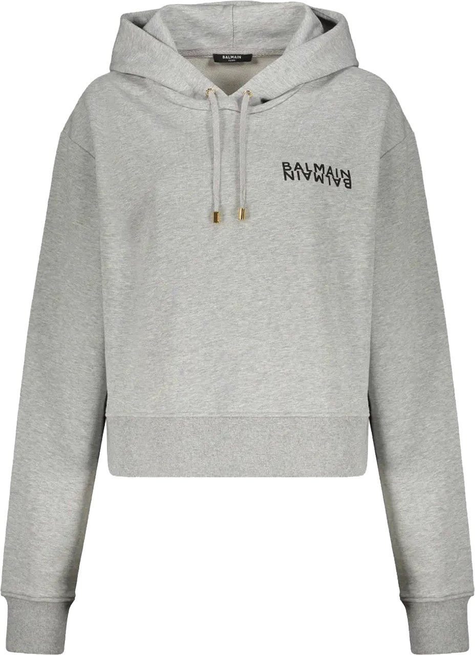 Balmain Logo Hoodie Grijs