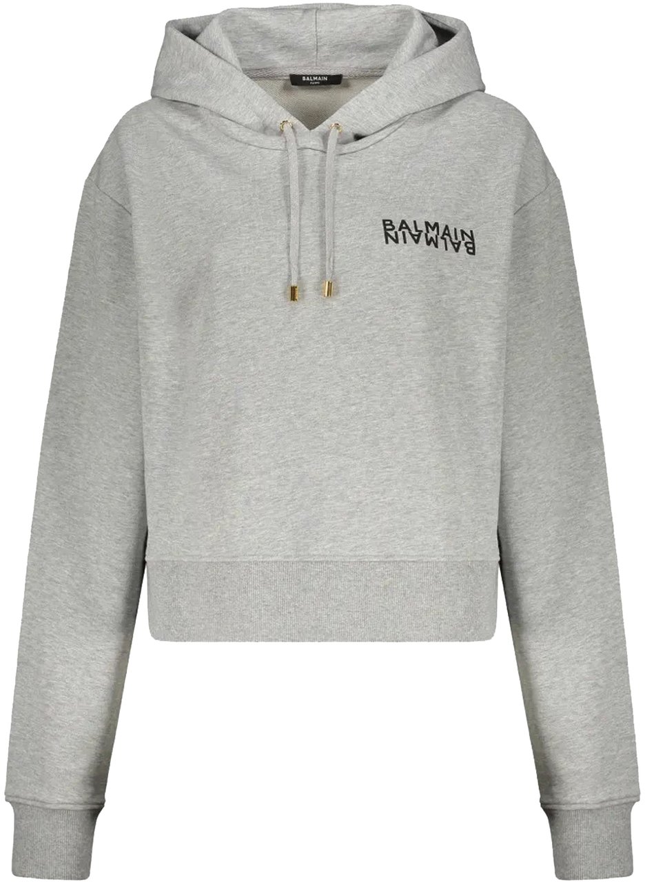 Balmain Logo Hoodie Grijs