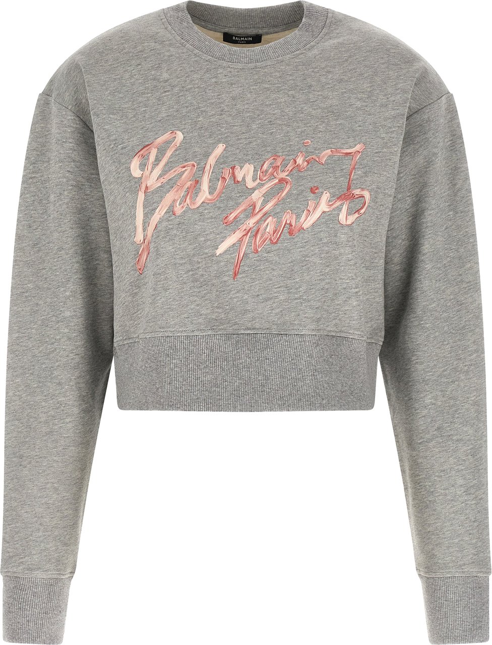 Balmain Gray Cotton Sweatshirt Grijs