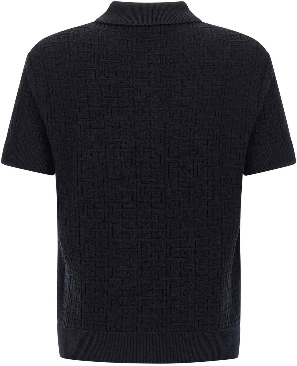 Balmain Blue Wool Polo Shirt Blauw