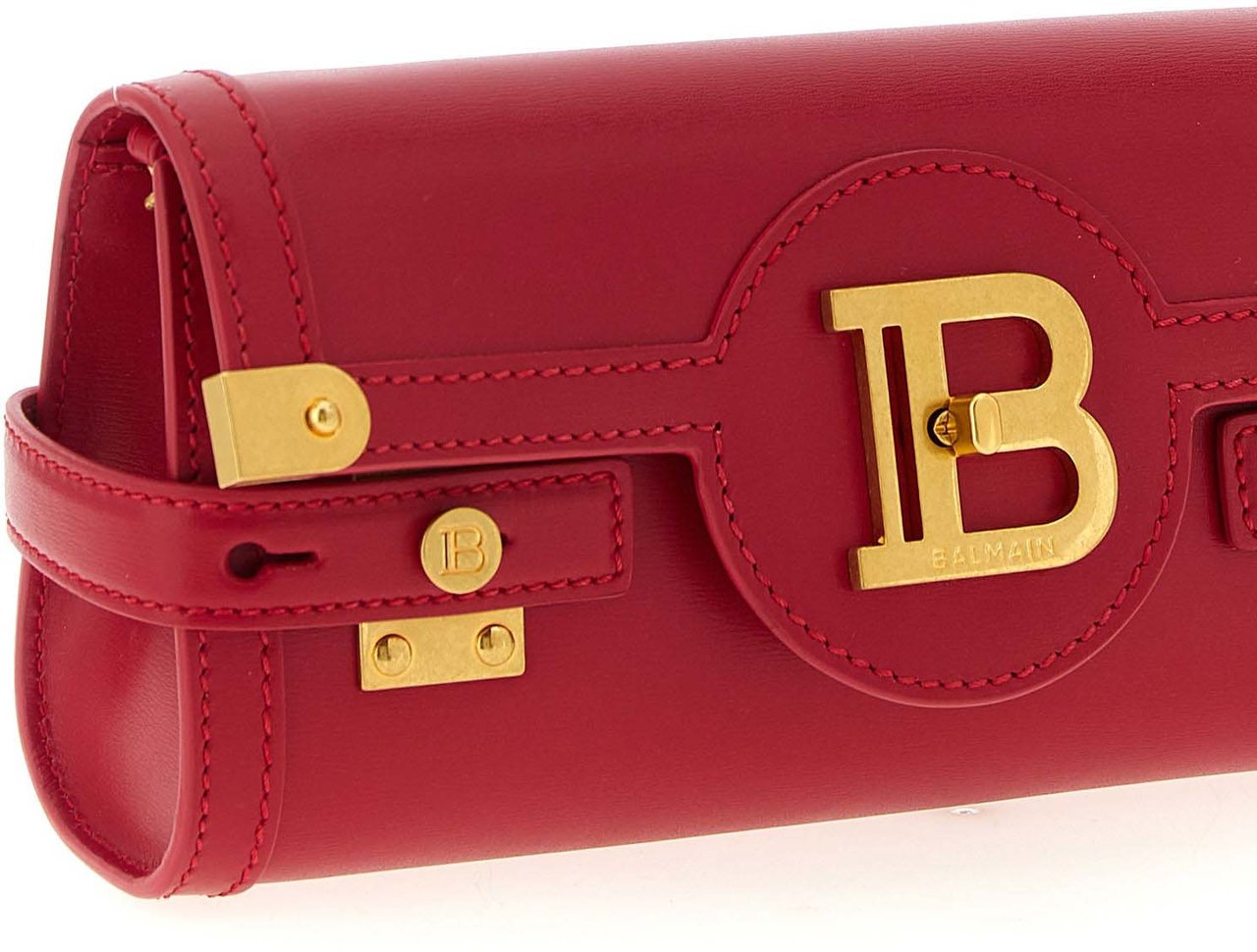 Balmain Fuchsia Calfskin Clutch Bag Roze