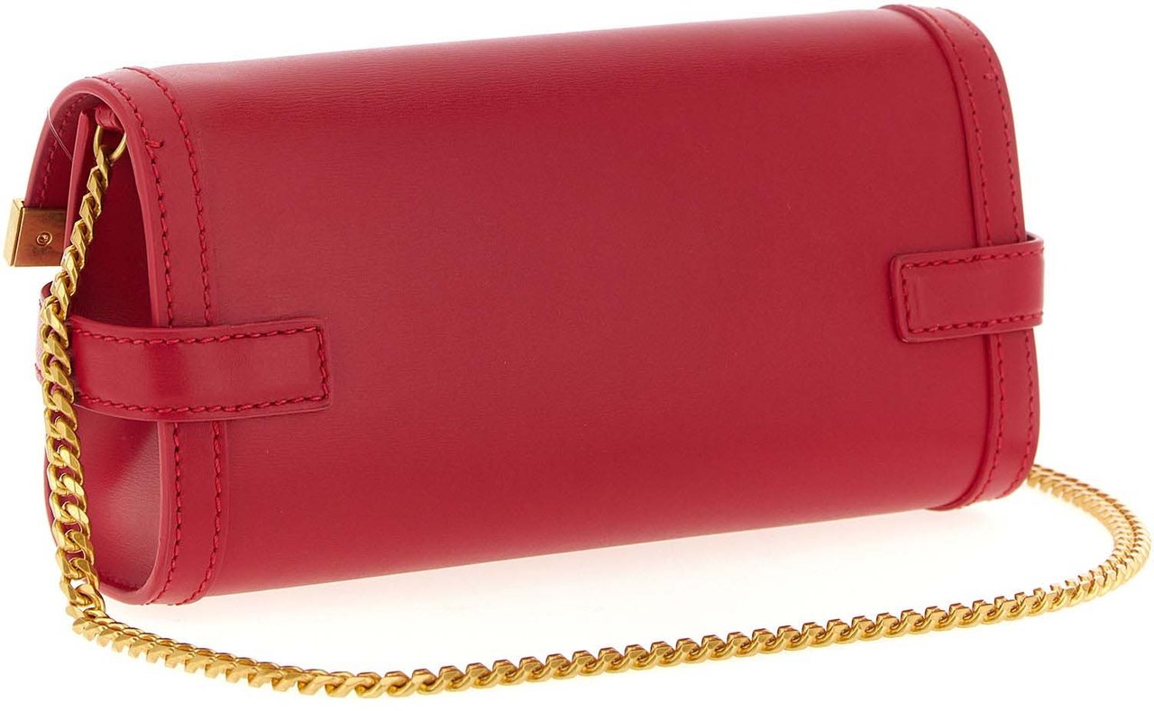 Balmain Fuchsia Calfskin Clutch Bag Roze