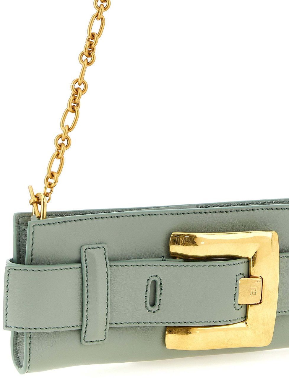 Balmain Bicolor Calfskin Clutch Bag Groen