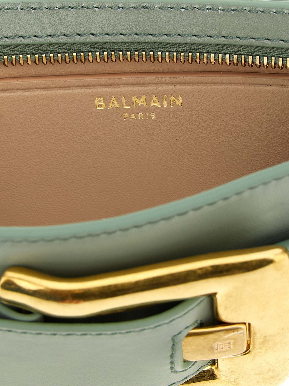 Balmain Bicolor Calfskin Clutch Bag Groen