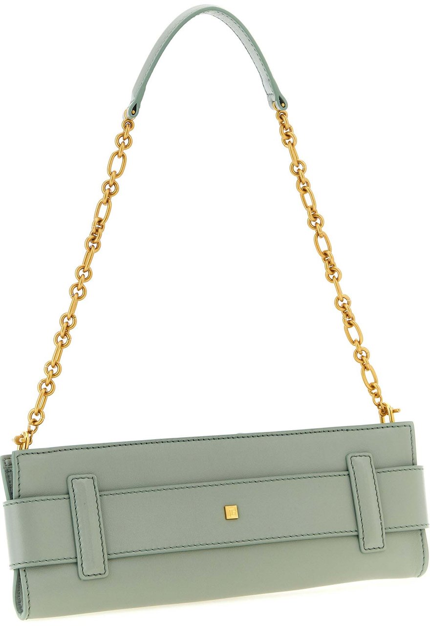 Balmain Bicolor Calfskin Clutch Bag Groen