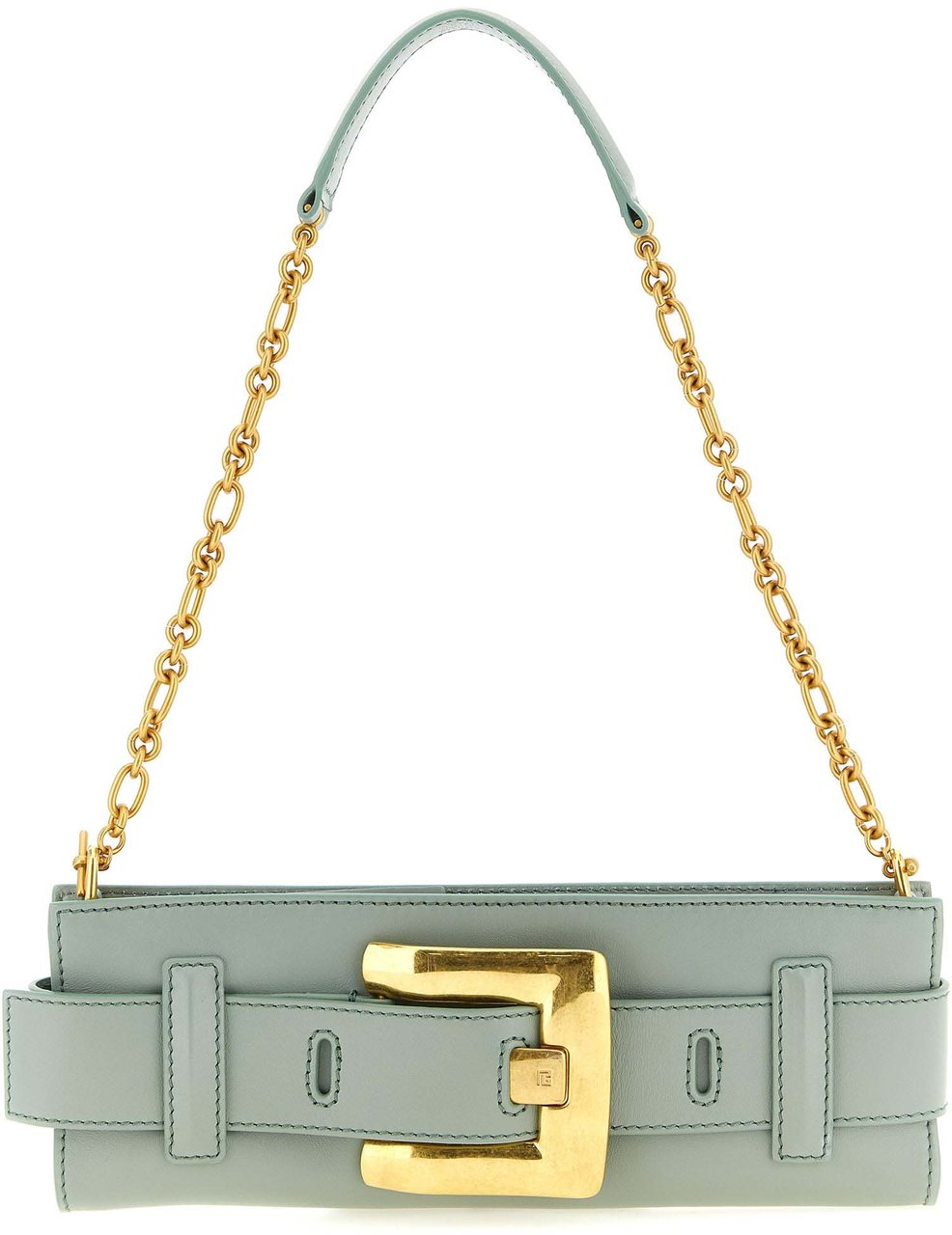 Balmain Bicolor Calfskin Clutch Bag Groen