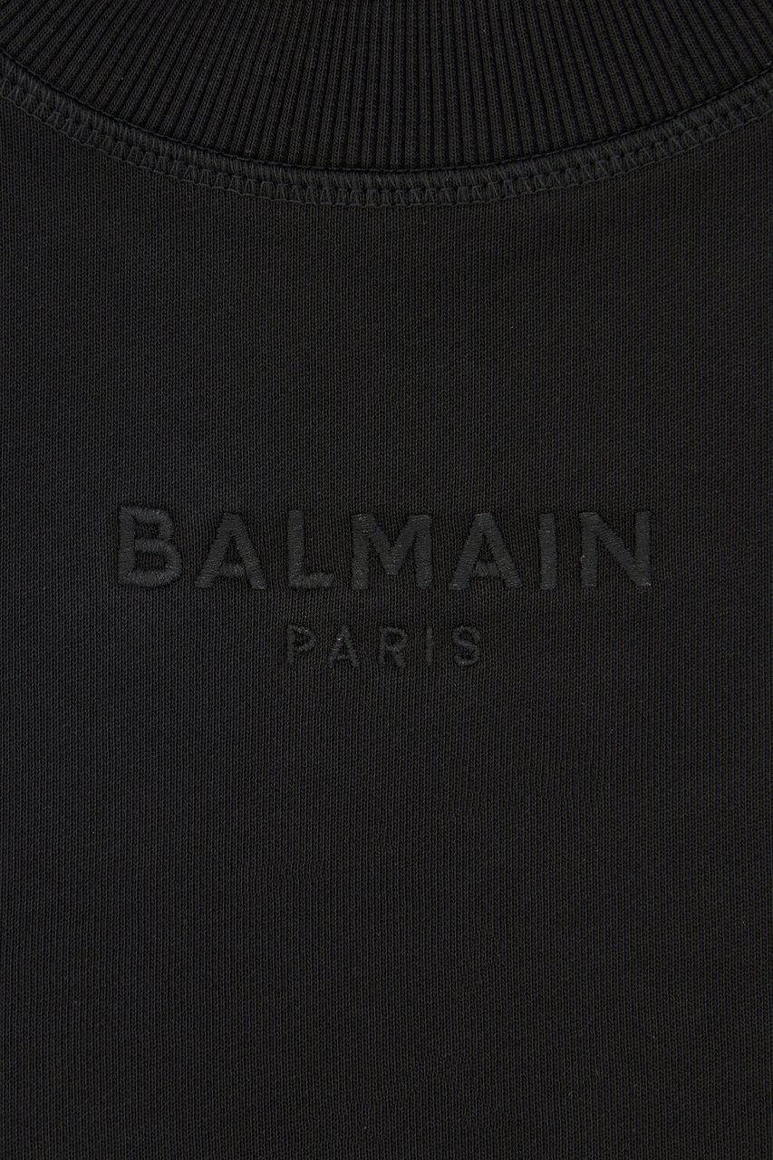 Balmain Black cotton sweatshirt Zwart