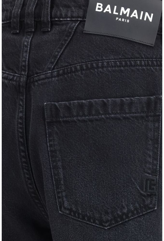 Balmain Straight-Leg Black Denim Jeans Zwart