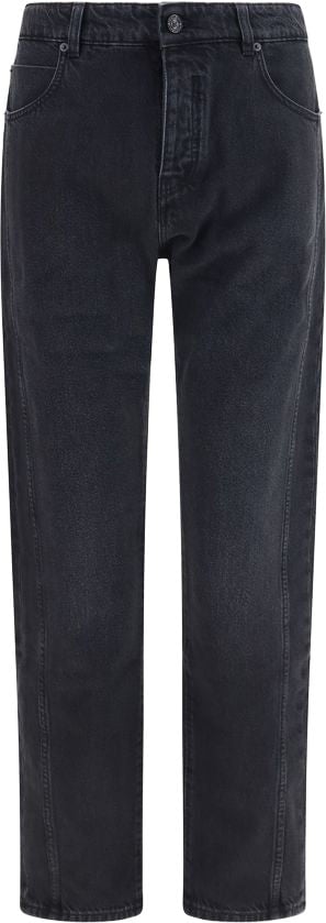 Balmain Straight-Leg Black Denim Jeans Zwart
