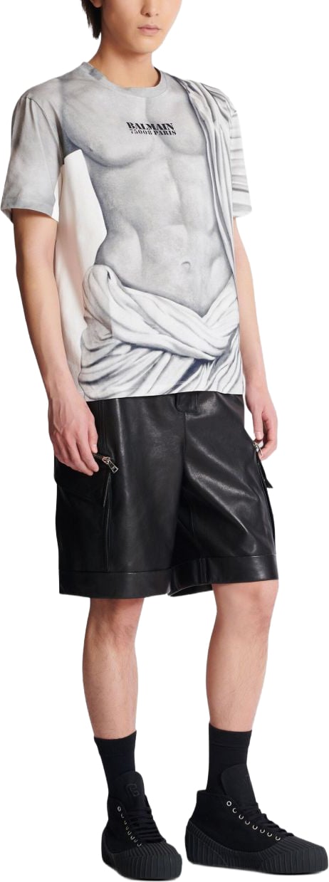 Balmain Art-Inspired Short-Sleeved T-Shirt with Graphic Print Wit