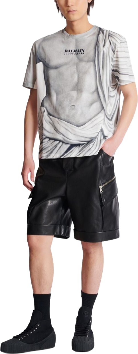 Balmain Art-Inspired Short-Sleeved T-Shirt with Graphic Print Wit