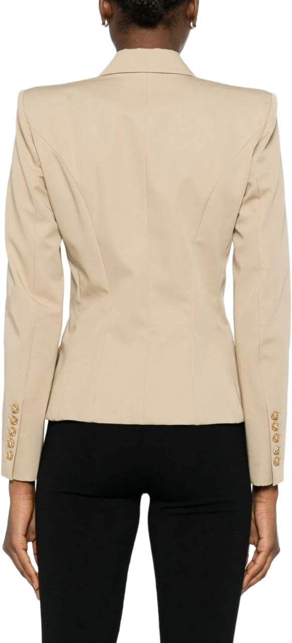 Balmain Tailored Double-Breasted Blazer with Structured Silhouette Neutraal