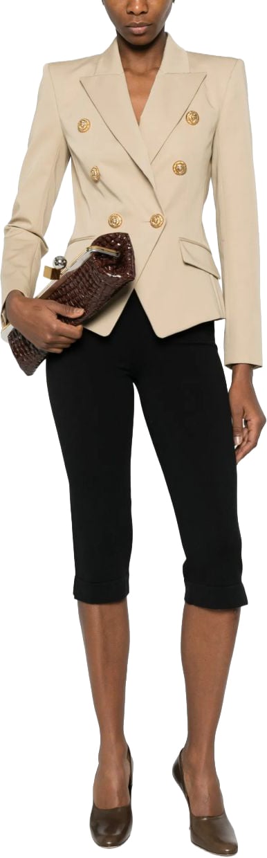 Balmain Tailored Double-Breasted Blazer with Structured Silhouette Neutraal