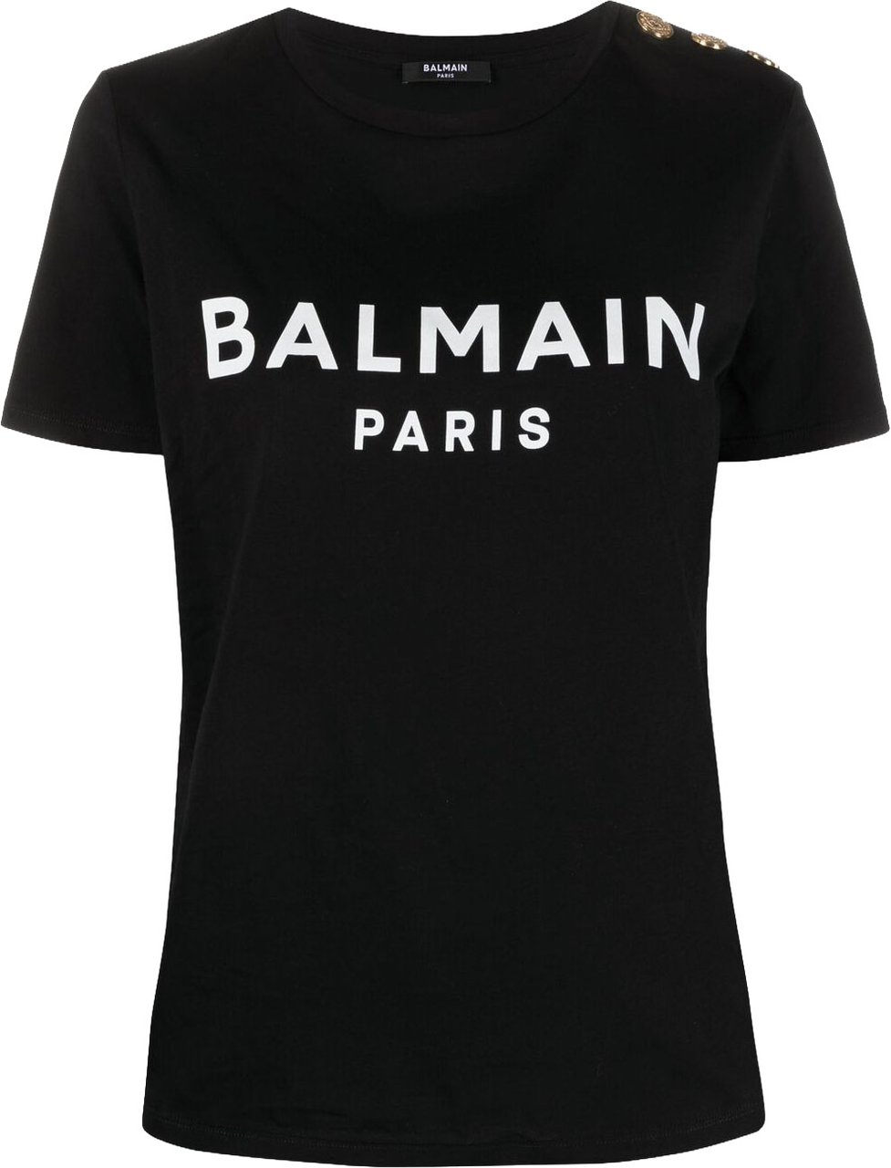 Balmain Short-Sleeved Cotton Top Zwart