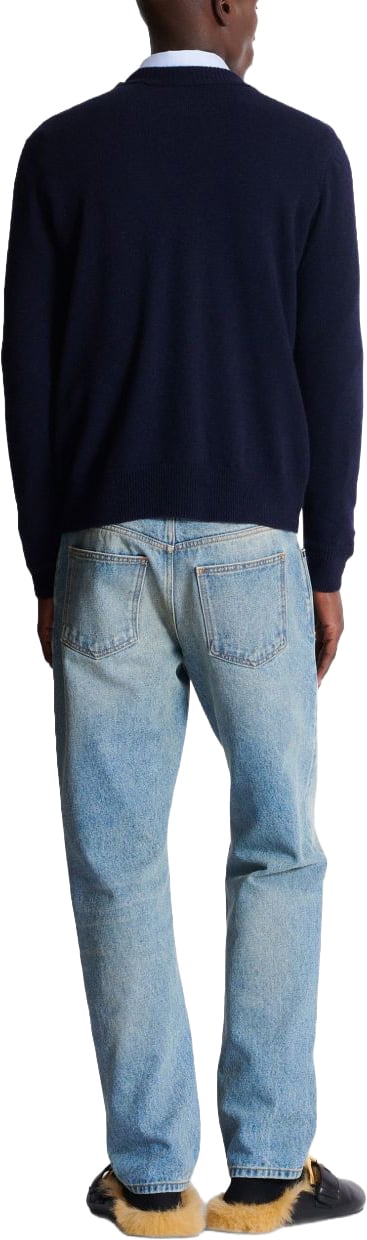 Balmain Navy Blue Sweater Zwart