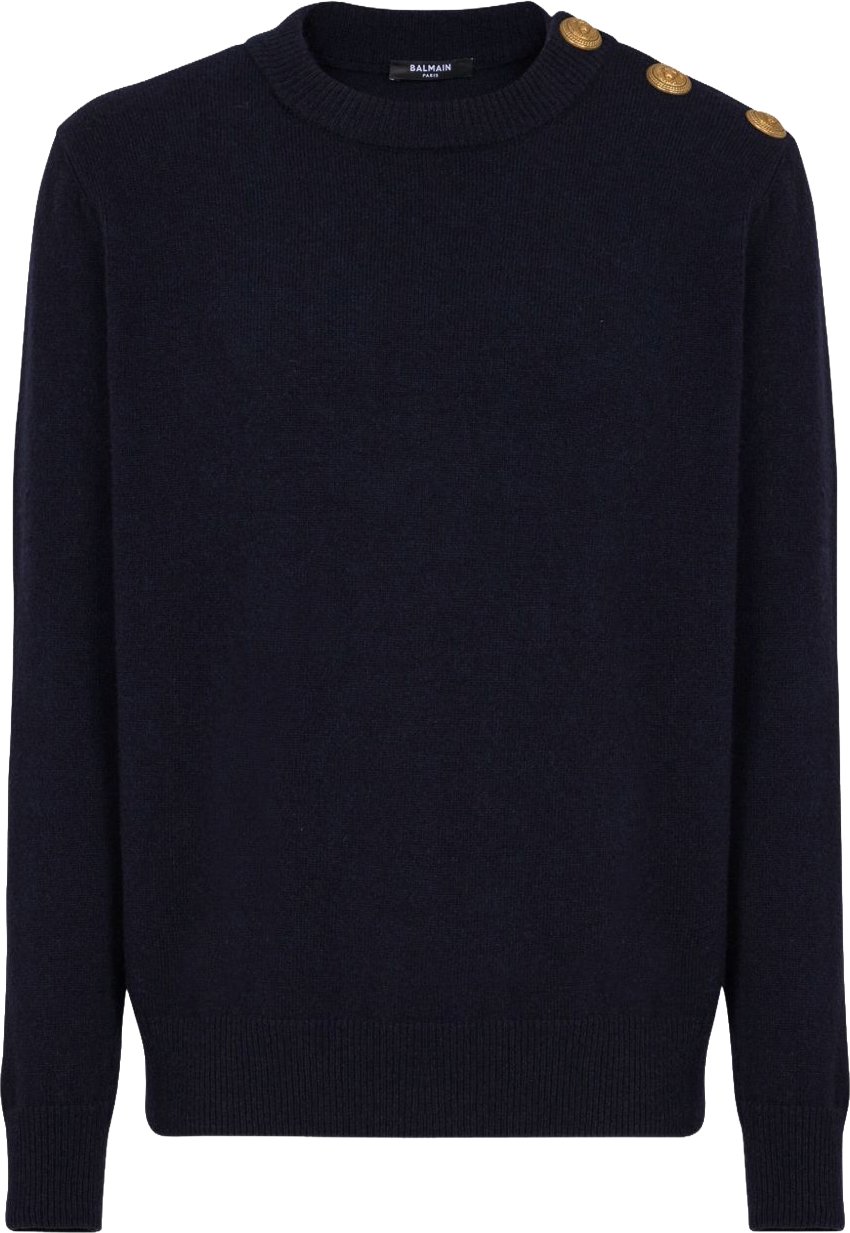 Balmain Navy Blue Sweater Zwart