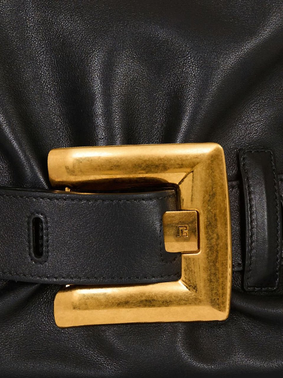 Balmain Gathered Black Silk Zwart