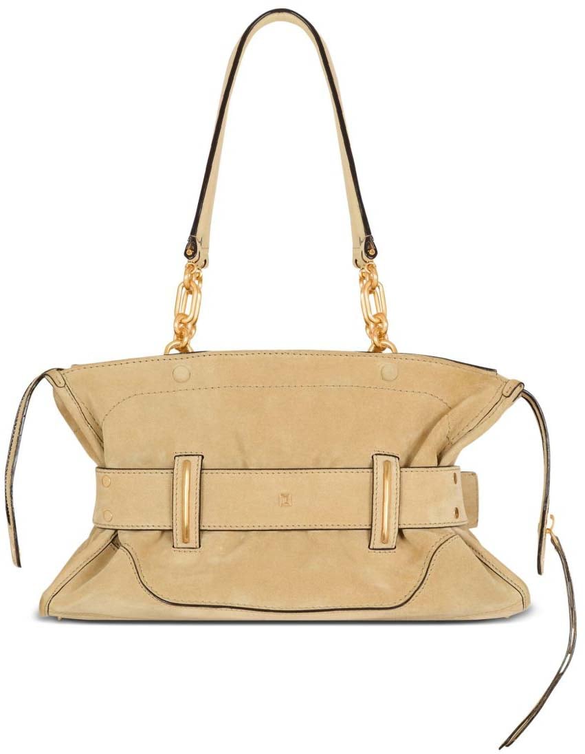 Balmain Beige Handbag With Buckle Detail Bruin
