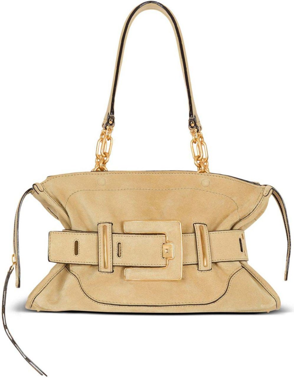 Balmain Beige Handbag With Buckle Detail Bruin