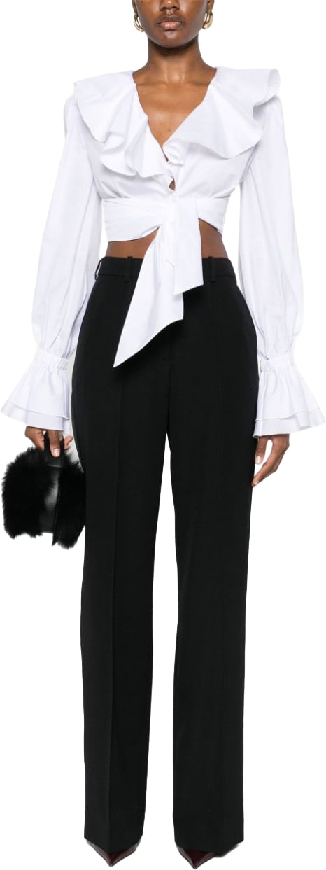 Balmain Cropped White Top Wit